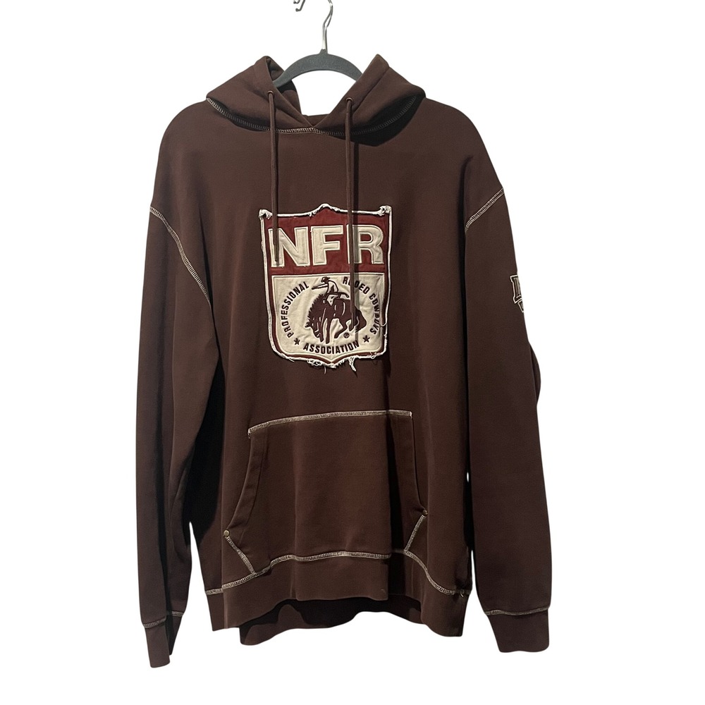 Wrangler NFR Hoodie Mens XL Brown 60th Anniversary Las Vegas Rodeo Western‎